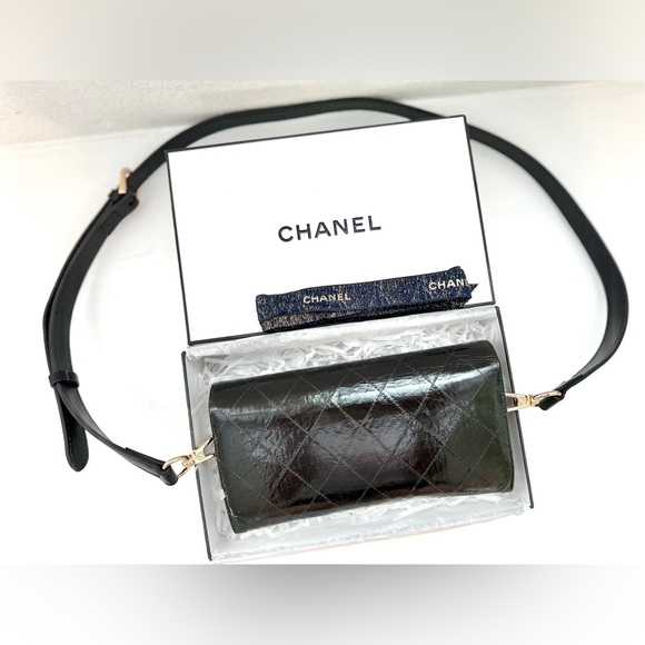 Auth CHANEL Crystalized CC Black/Gold Large Wallet Converted to 5-Ways Mini Bag - Picture 5 of 16